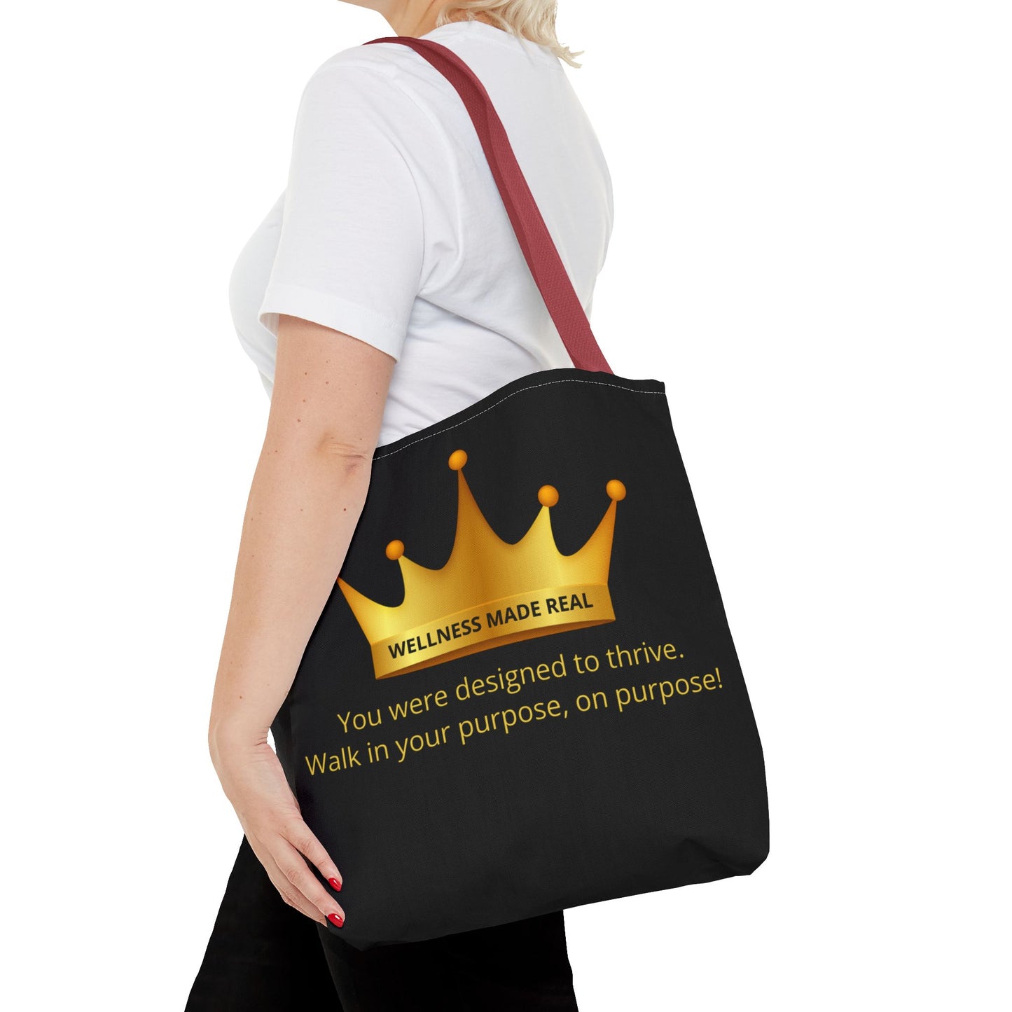 Empowering Tote Bag - 'Wellness Made Real' Inspirational Design