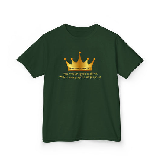 Kids King Crown Tee - "Wellness Made Real" Design