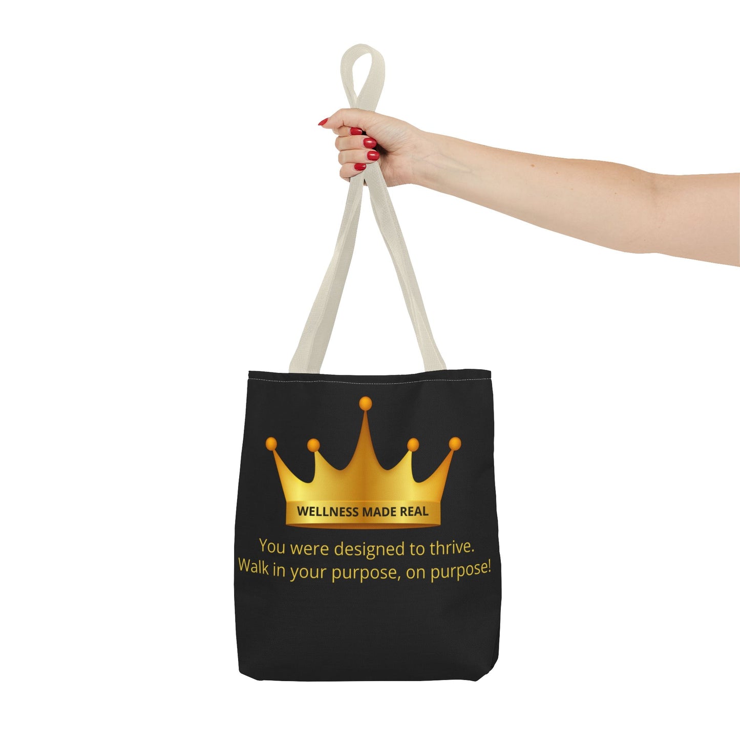 Empowering Tote Bag - 'Wellness Made Real' Inspirational Design