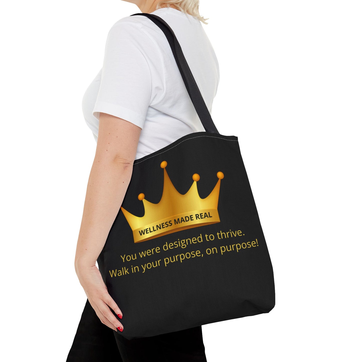 Empowering Tote Bag - 'Wellness Made Real' Inspirational Design