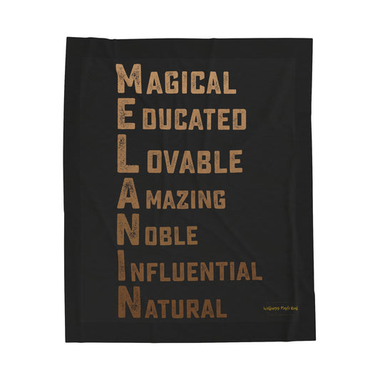 Melanin Pride Velveteen Plush Blanket – Cozy, Inspirational Throw for Celebration of Culture