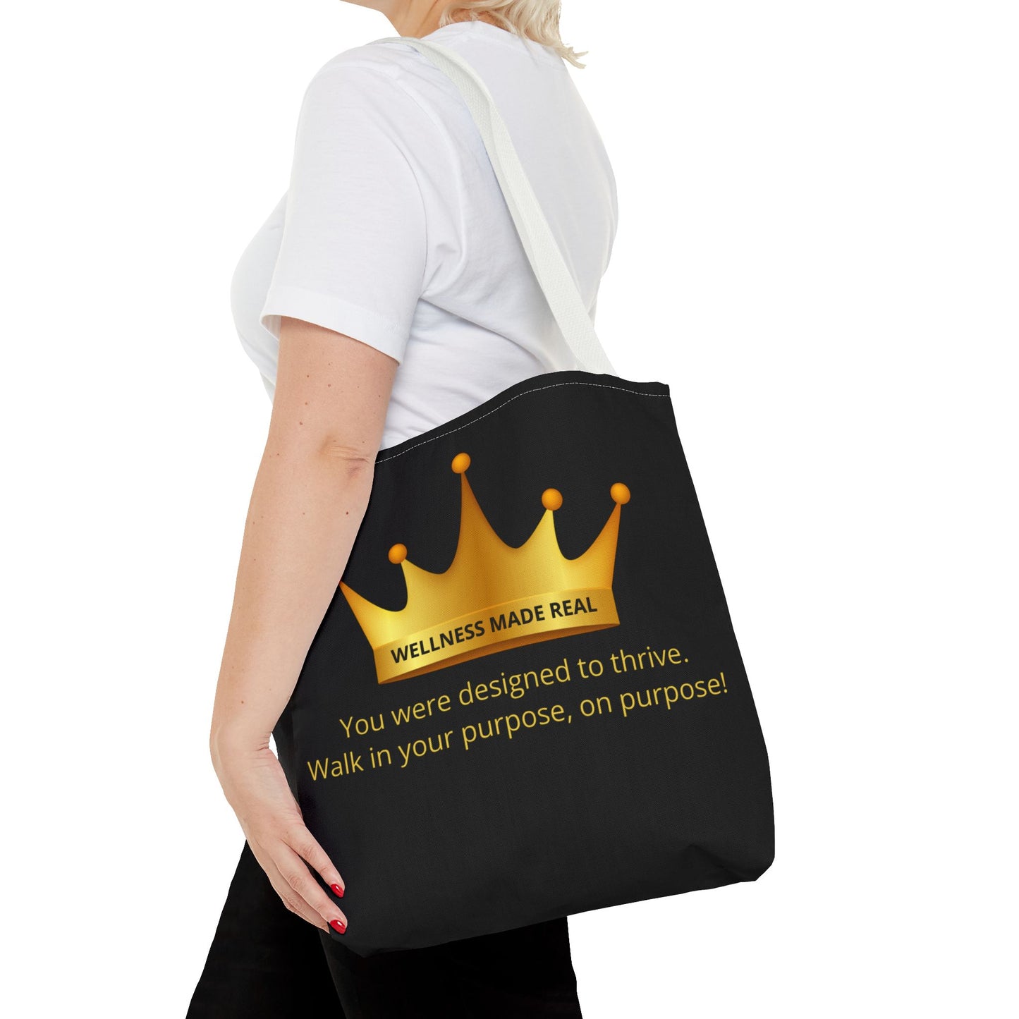 Empowering Tote Bag - 'Wellness Made Real' Inspirational Design