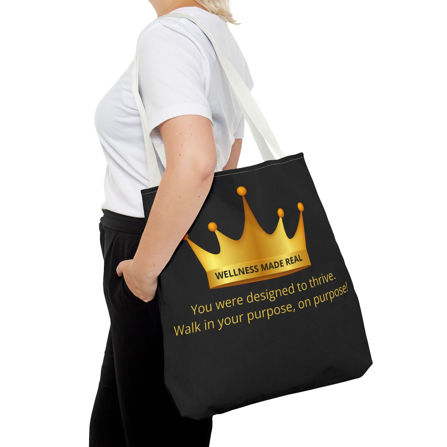 Empowering Tote Bag - 'Wellness Made Real' Inspirational Design