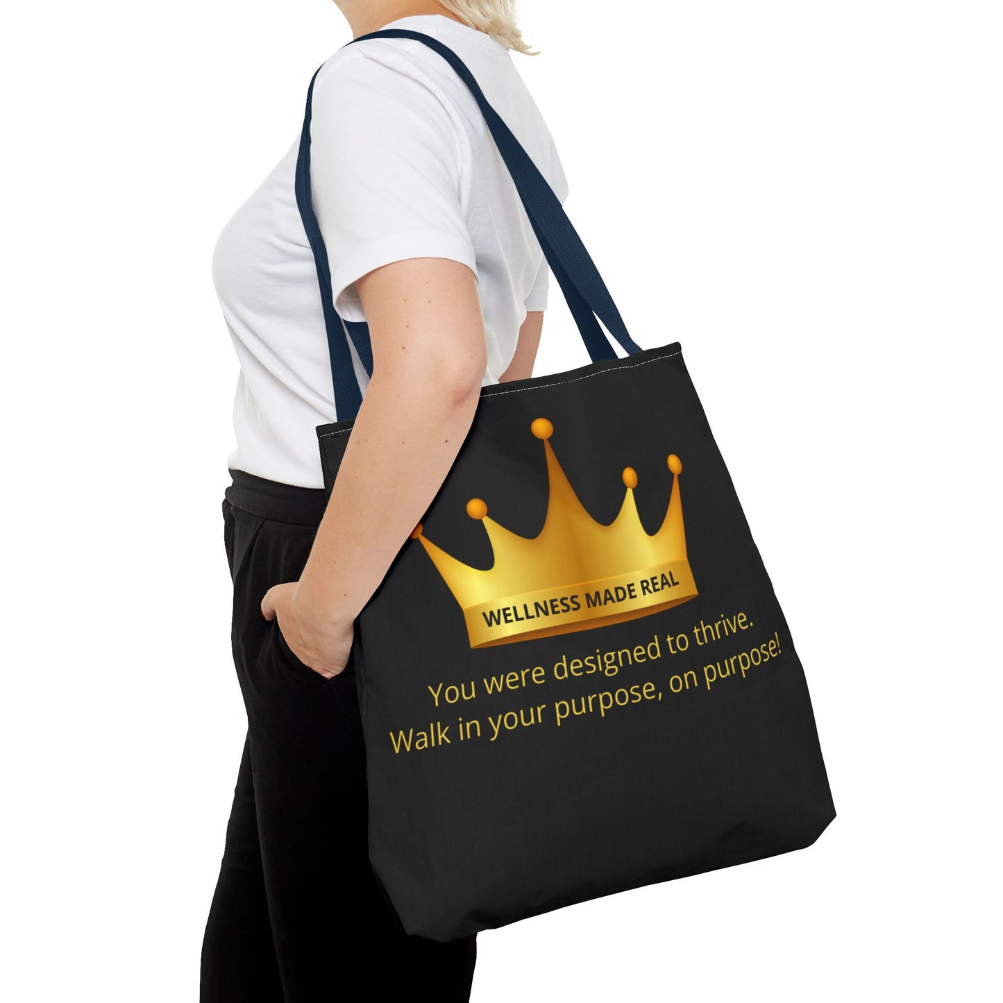 Empowering Tote Bag - 'Wellness Made Real' Inspirational Design