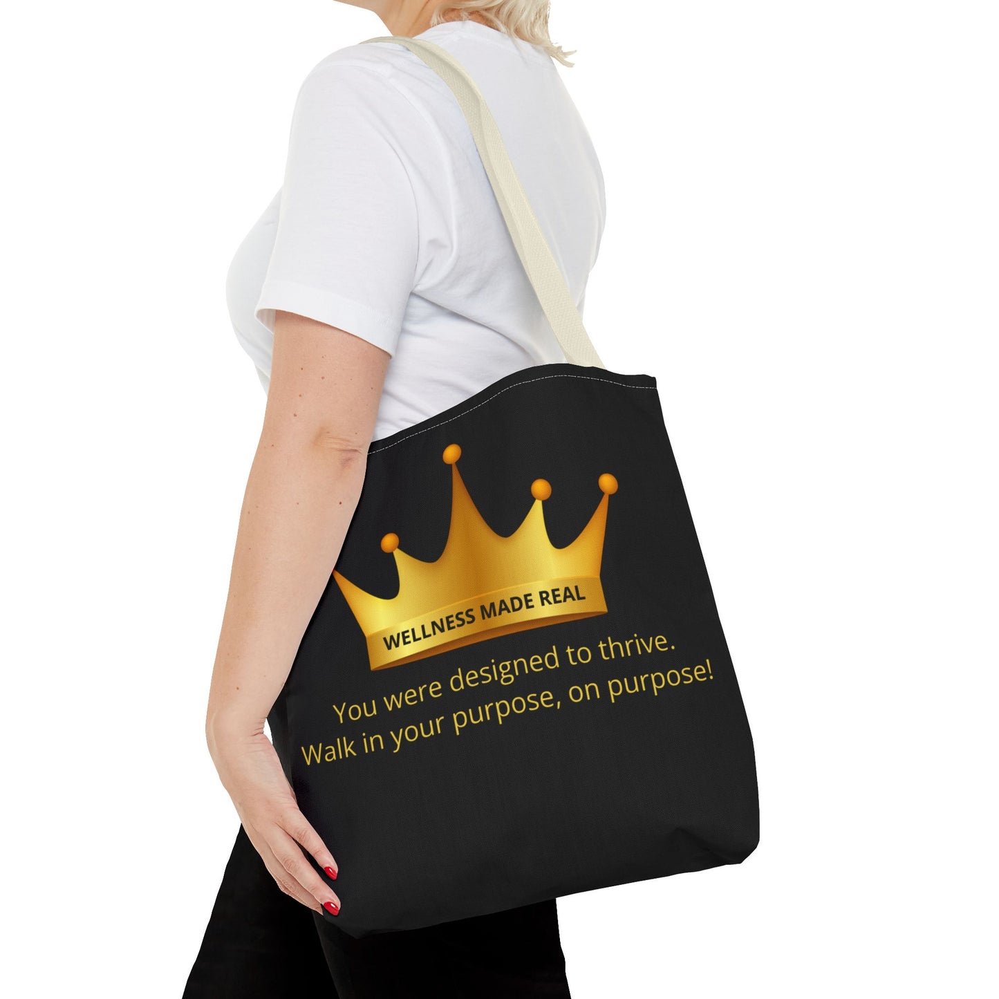 Empowering Tote Bag - 'Wellness Made Real' Inspirational Design